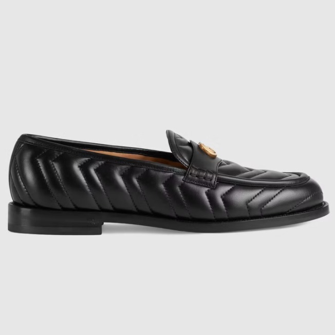 GUCCI ダブルG メンズキルティングモカシン ローファー 673814 BKO60 1000