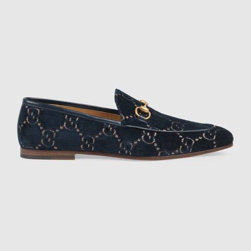 グッチ GUCCI ヨルダーン GGベルベット ローファー ネイビー 430088 9TI90 4286