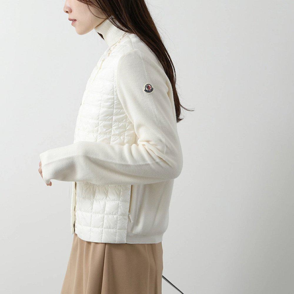 モンクレール カーディガン CARDIGAN レディース ジャケット ニット ナイロン パデット切替 9B00001 M1131