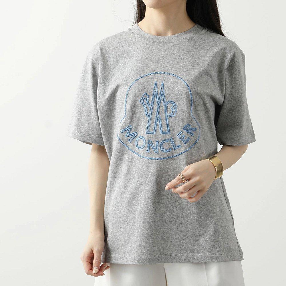 モンクレール 半袖Tシャツ レディース コットン カットソー トップス ロゴ 刺繍 半袖 丸首 8C00014 829HP