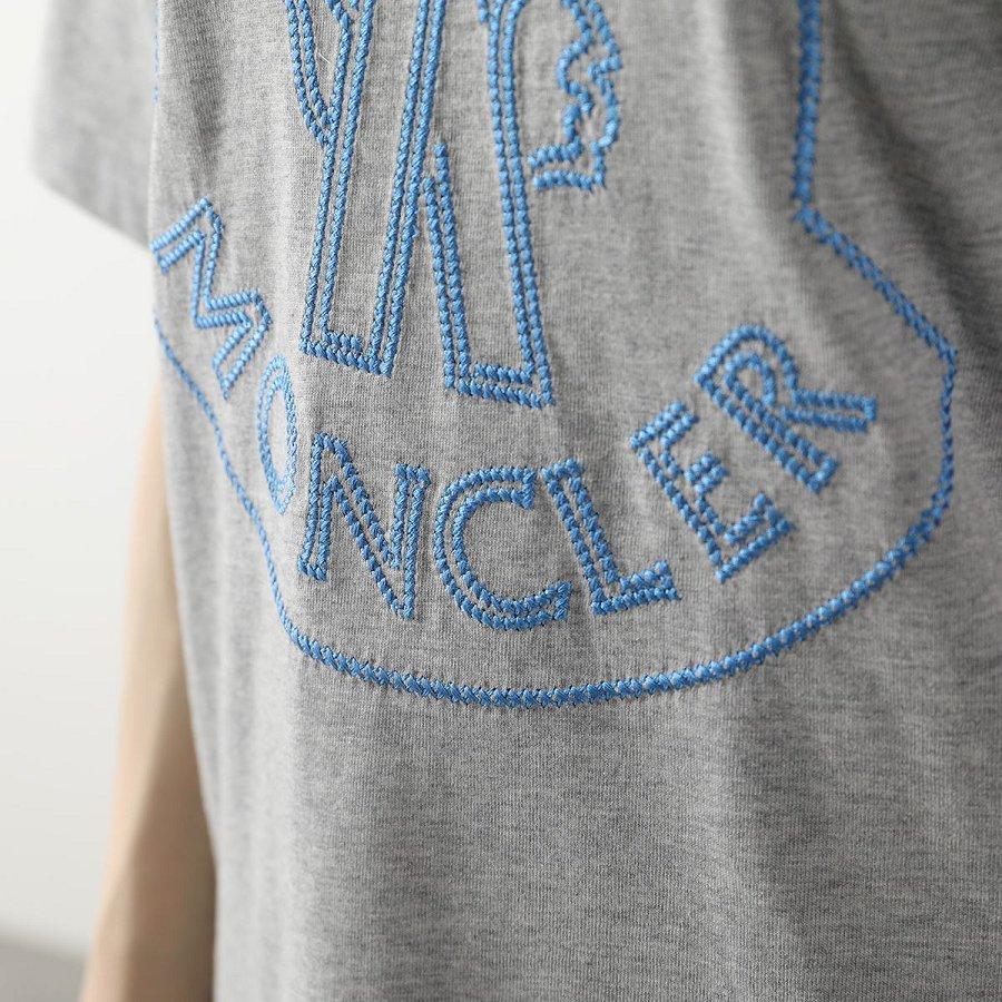 モンクレール 半袖Tシャツ レディース コットン カットソー トップス ロゴ 刺繍 半袖 丸首 8C00014 829HP