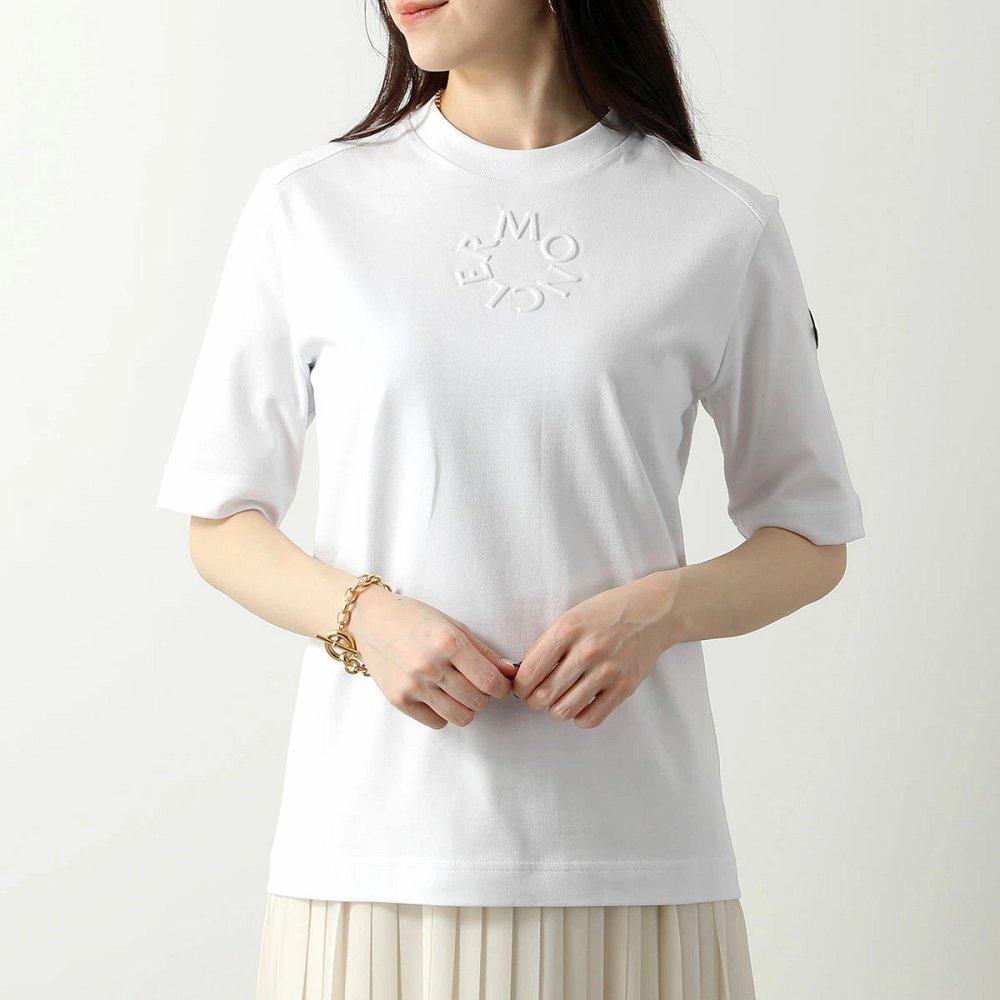 モンクレール マットブラック Tシャツ レディース 半袖 カットソー ロゴT クルーネック 8C00002 89A17