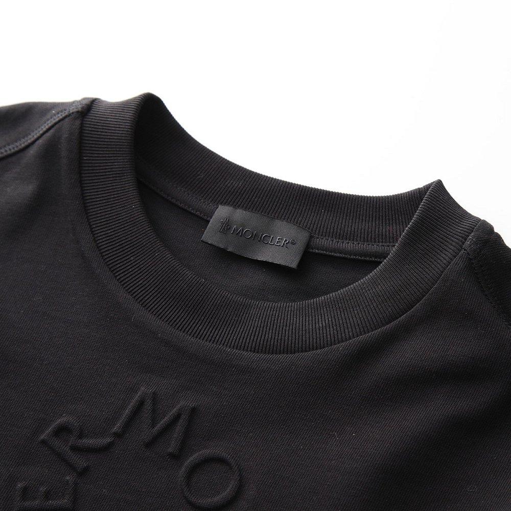 モンクレール マットブラック Tシャツ レディース 半袖 カットソー ロゴT クルーネック 8C00002 89A17