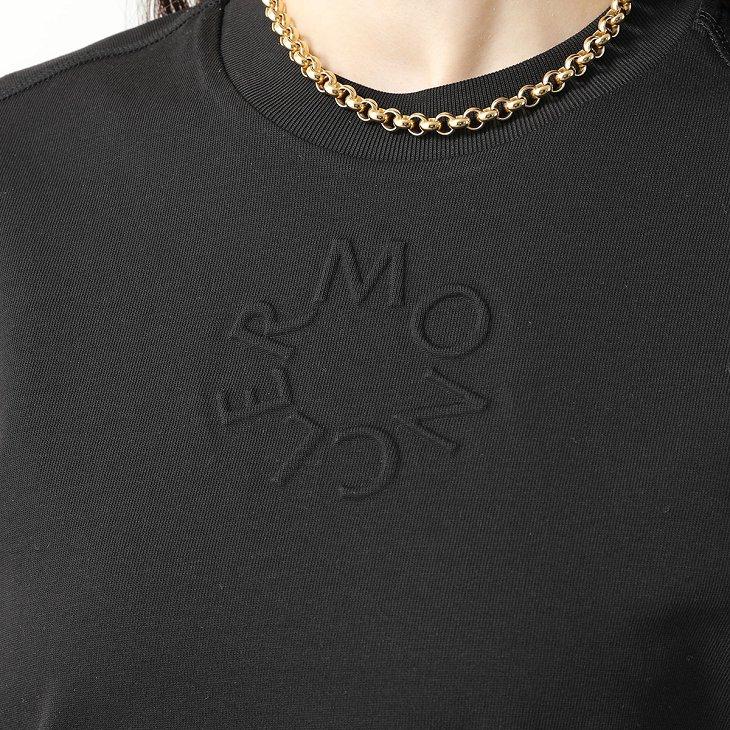 モンクレール マットブラック Tシャツ レディース 半袖 カットソー ロゴT クルーネック 8C00002 89A17