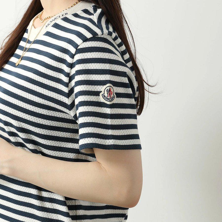 モンクレール 半袖 Tシャツ マーリア マニカ コルタ レディース ボーダー クルーネック 8C00017 89AGT F07