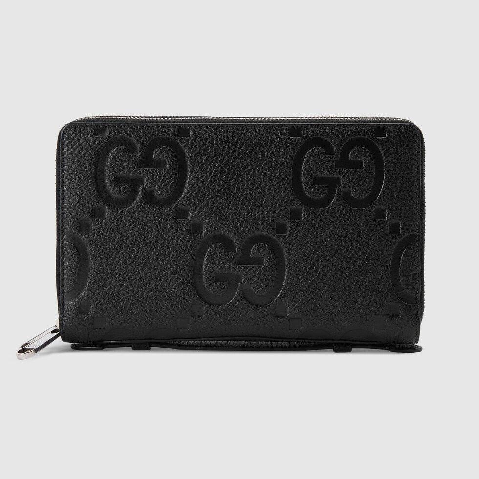  グッチ ジャンボ ドキュメント ラウンドファスナー長財布 ブラック メンズ 751760 AABY0 1000