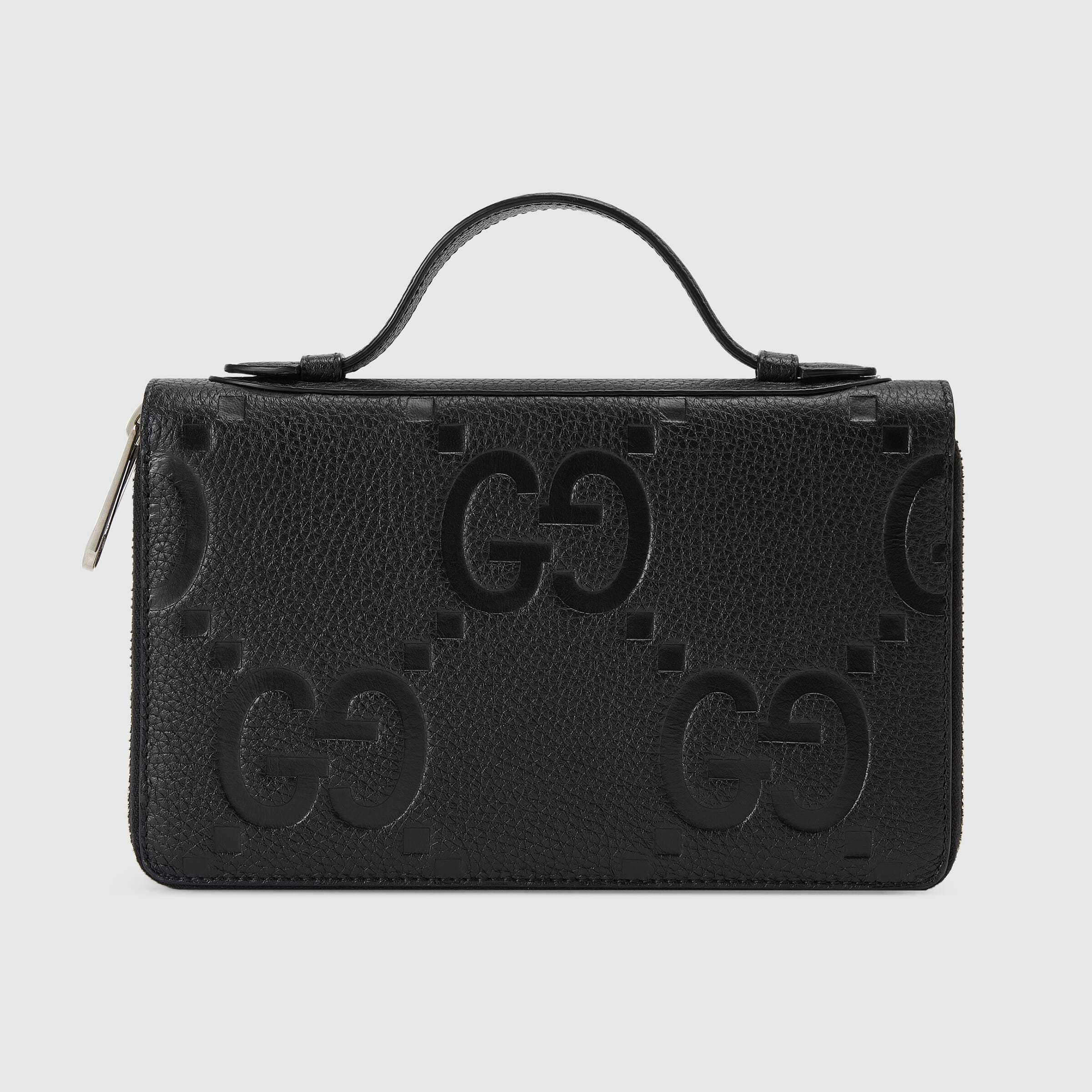 グッチ ジャンボ ドキュメント ラウンドファスナー長財布 ブラック メンズ 751760 AABY0 1000