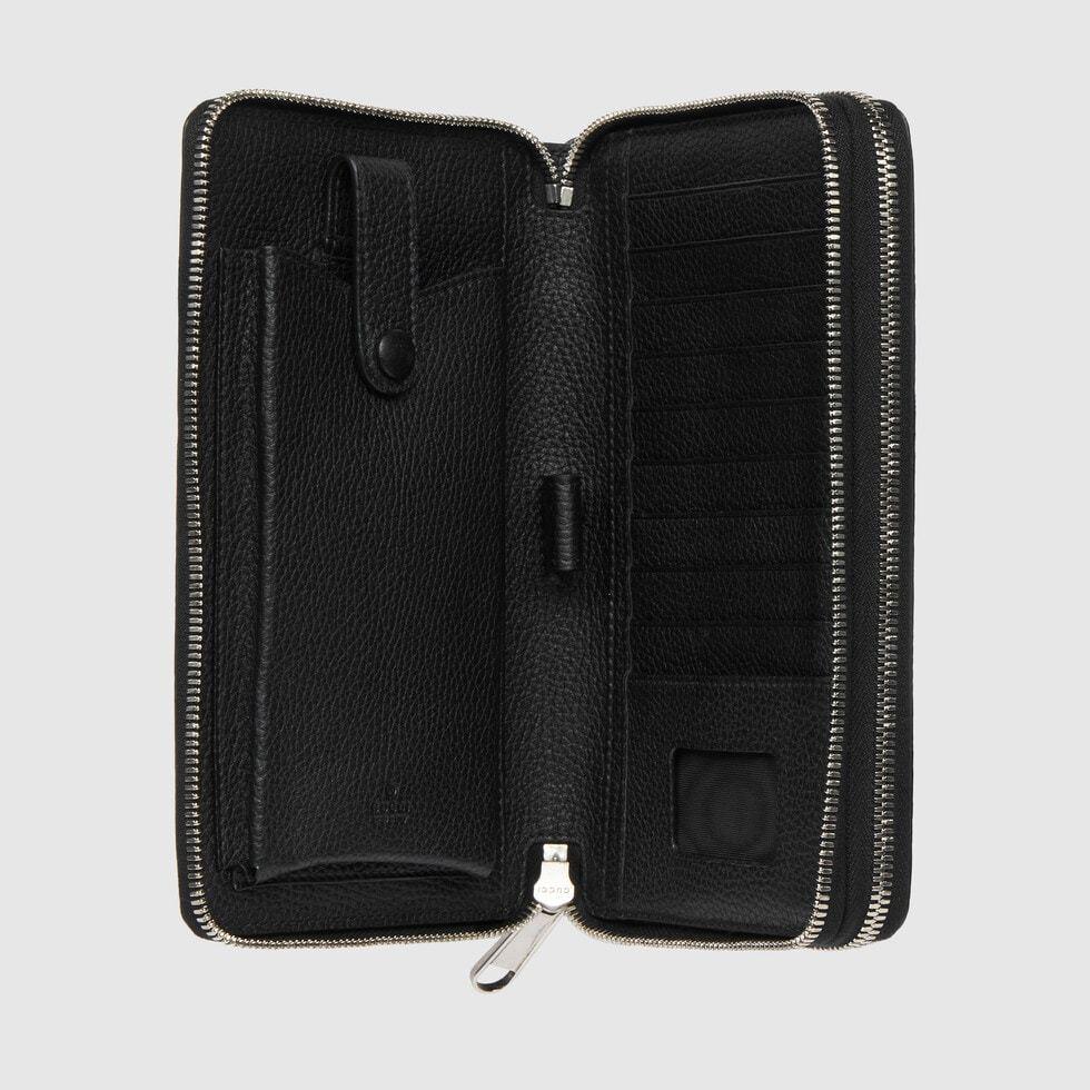  グッチ ジャンボ ドキュメント ラウンドファスナー長財布 ブラック メンズ 751760 AABY0 1000