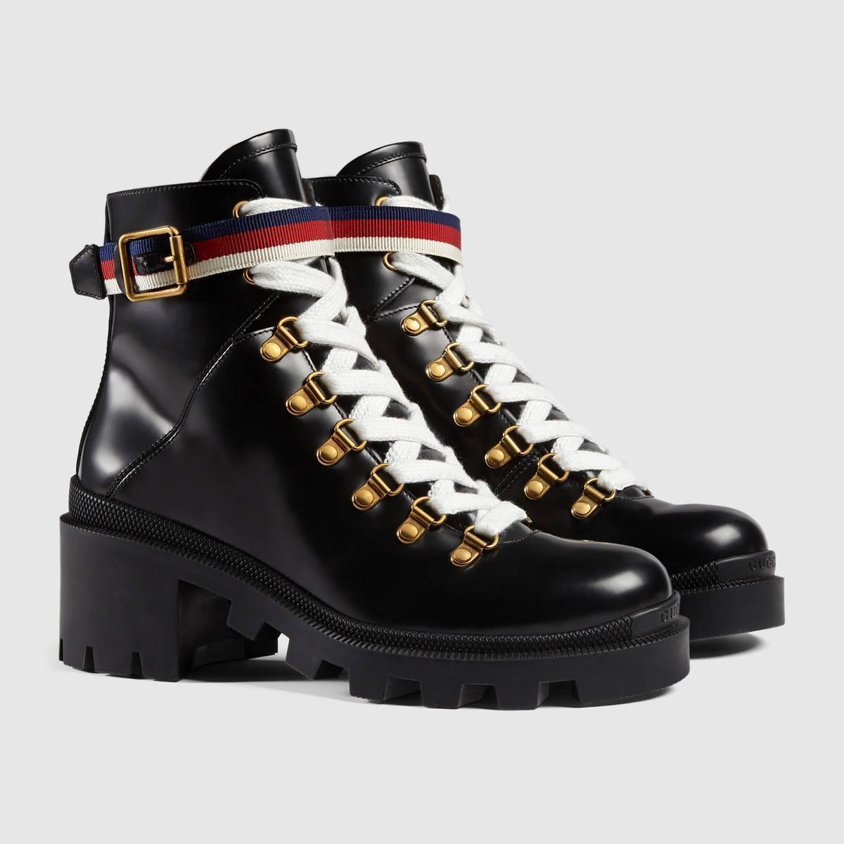 GUCCI グッチ シルヴィウェブラグソールレザーアンクルブーツ 481156 DKS30 1159