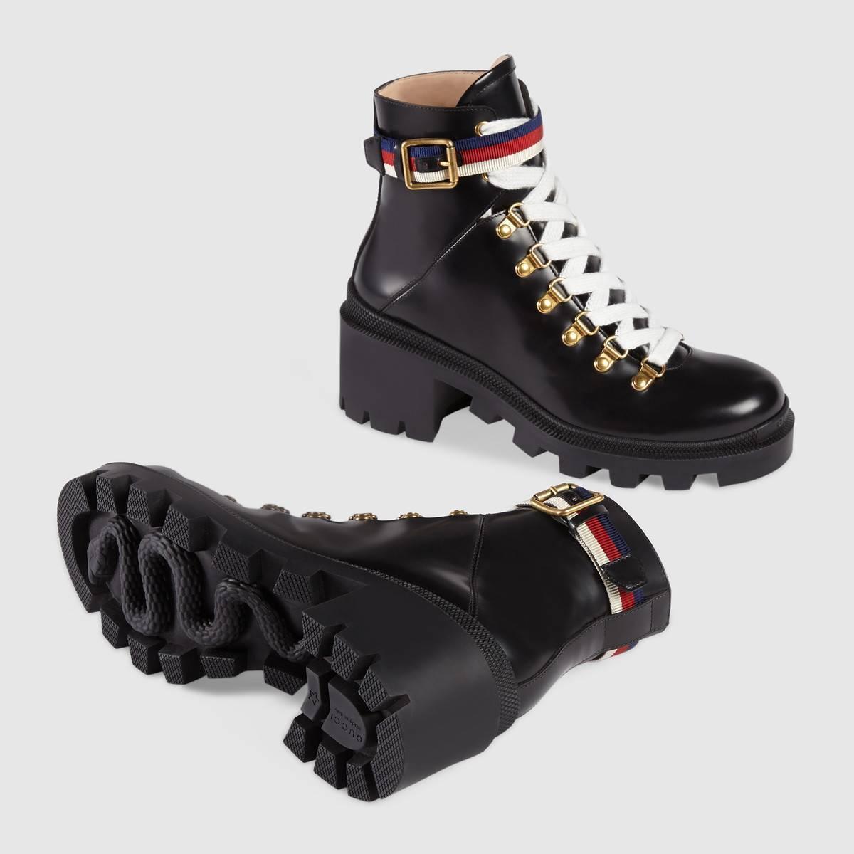 GUCCI グッチ シルヴィウェブラグソールレザーアンクルブーツ 481156 DKS30 1159