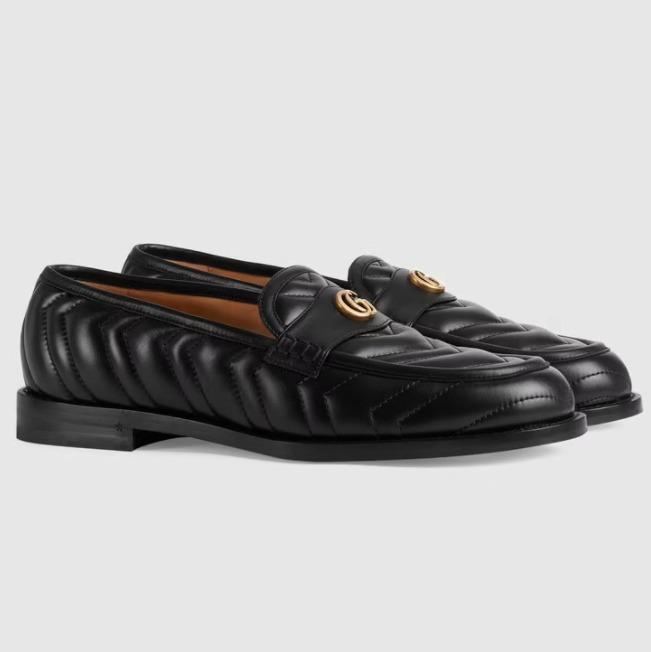GUCCI ダブルG メンズキルティングモカシン ローファー 673814 BKO60 1000