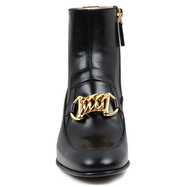 GUCCI レザー ホースビット チェーン ブーツ ショートブーツ 592519 D3V00 1000