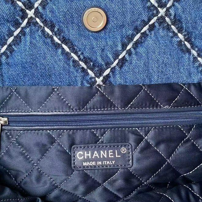 CHANEL代引き デニムチェーン22バックミディアムステッチAS3261