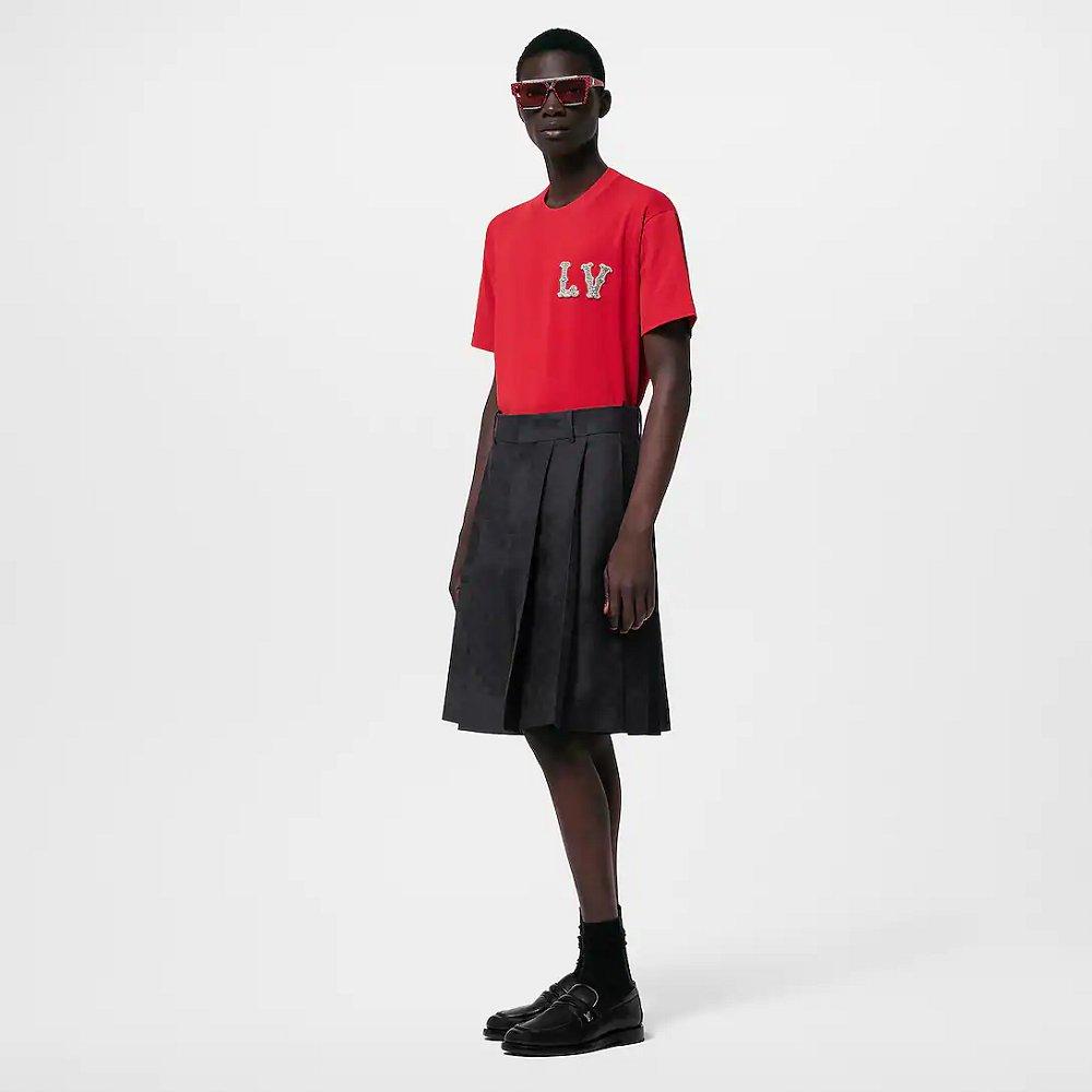 ルイヴィトン LV ストラスパッチ コットンピケ Tシャツ 1AFJEI