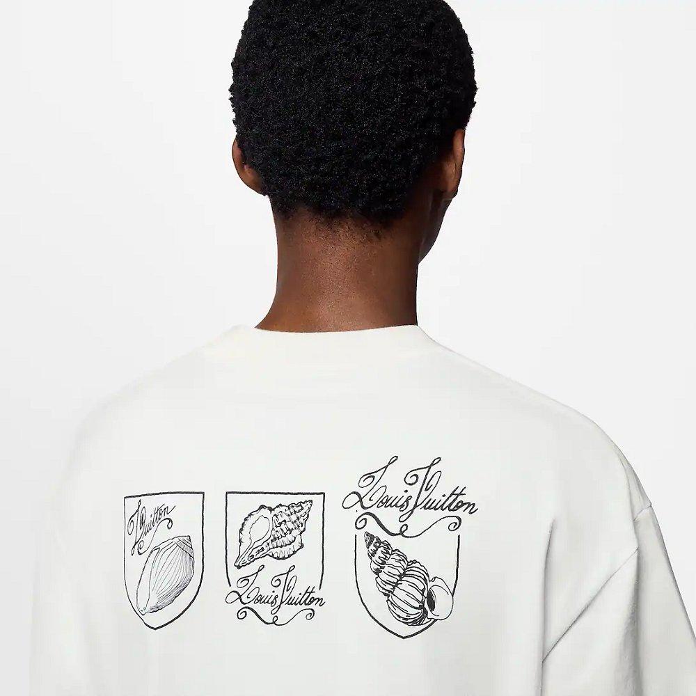 ルイヴィトン プリント ショートスリーブ コットン Tシャツ 白 1AFR51