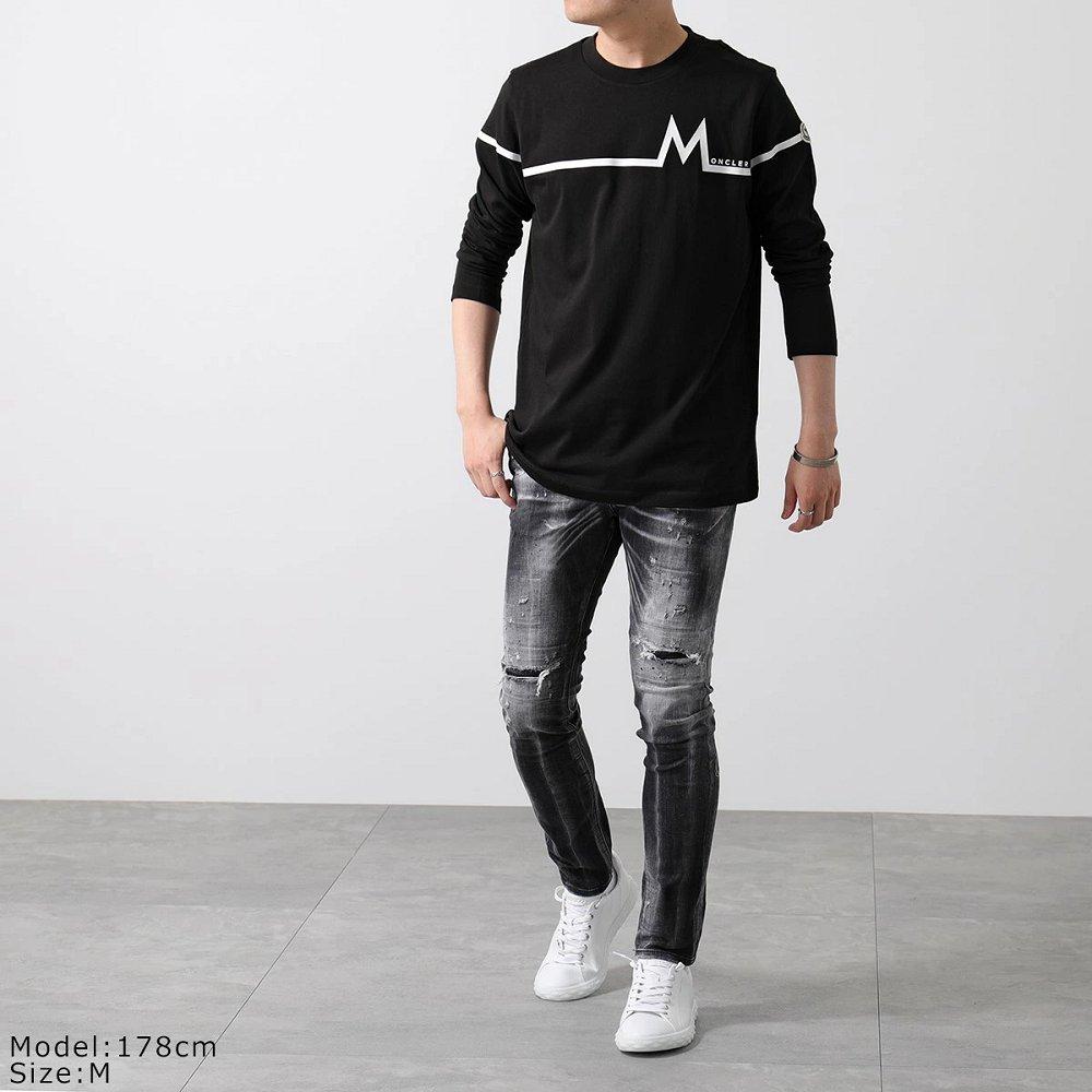 モンクレール カットソー メンズ Mモチーフ クルーネック ロンT 長袖Tシャツ ロゴ 8D00003 8390T