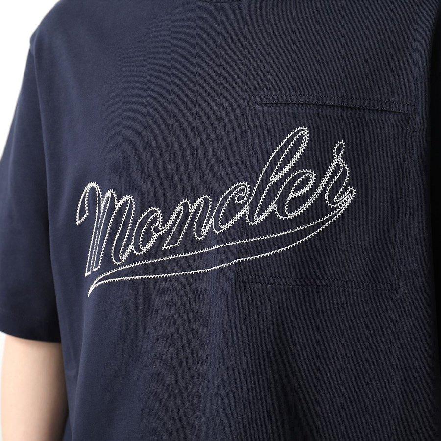 モンクレール 半袖 Tシャツ メンズ カットソー ロゴT 刺繍 胸ポケット コットン クルーネック 8C00005 899H5