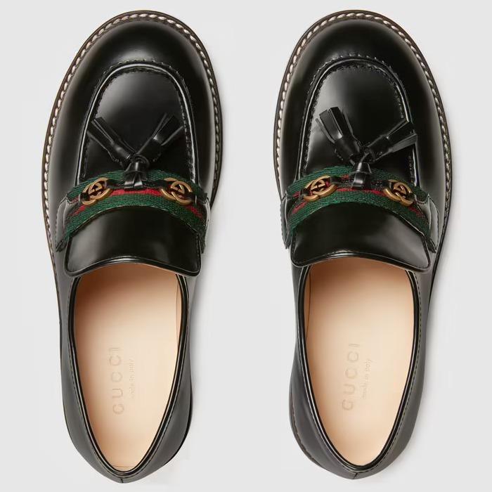 グッチ GUCCI ウェブ ストライプ付き キッズ ローファー 662190 1PKE0 1063