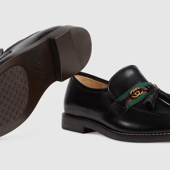 グッチ GUCCI ウェブ ストライプ付き キッズ ローファー 662190 1PKE0 1063