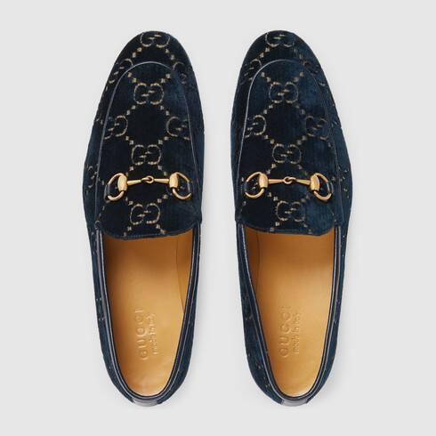 グッチ GUCCI ヨルダーン GGベルベット ローファー ネイビー 430088 9TI90 4286