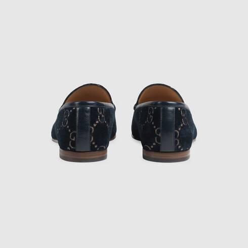 グッチ GUCCI ヨルダーン GGベルベット ローファー ネイビー 430088 9TI90 4286