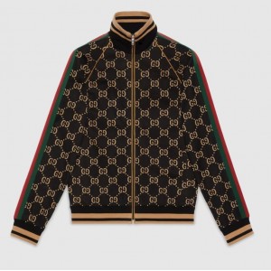 グッチ GGコットンジャージー ジャケット 黒/キャメル 695955 XJEEI 1030