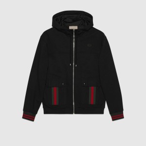 グッチ ストライプ コットンジャージー フード付ジャケット752187 XJFQV 1043