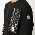 モンクレール ロングスリーブTシャツ メンズ コットン クルーネック レタリング ラバープリント ロゴ 8D00010 899T7 999
