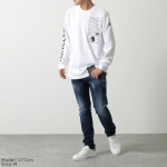 モンクレール ロングスリーブTシャツ メンズ コットン クルーネック レタリング ラバープリント ロゴ 8D00010 899T7 999