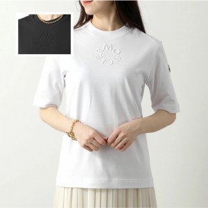 モンクレール マットブラック Tシャツ レディース 半袖 カットソー ロゴT クルーネック 8C00002 89A17