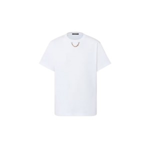 ルイヴィトン 後払い LV チェーンディテール Tシャツ 白 1ABB28