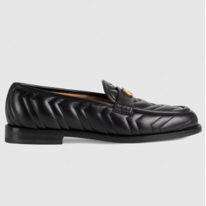 GUCCI ダブルG メンズキルティングモカシン ローファー 673814 BKO60 1000