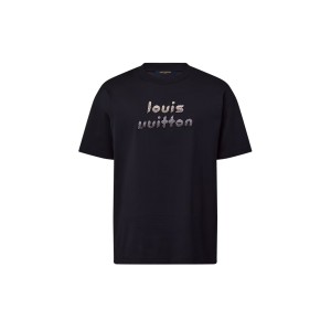 ルイヴィトン ビーズ エンブロイダード コットン Tシャツ 黒 1ABYKT