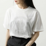 モンクレール 半袖Tシャツ レディース コットン カットソー トップス ロゴ 刺繍 半袖 丸首 8C00014 829HP