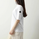 モンクレール マットブラック Tシャツ レディース 半袖 カットソー ロゴT クルーネック 8C00002 89A17