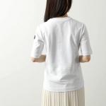 モンクレール マットブラック Tシャツ レディース 半袖 カットソー ロゴT クルーネック 8C00002 89A17