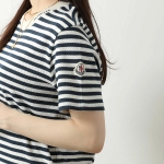 モンクレール 半袖 Tシャツ マーリア マニカ コルタ レディース ボーダー クルーネック 8C00017 89AGT F07