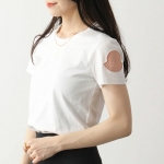 モンクレール 半袖 Tシャツ レディース ビックロゴパッチ カットソー クルーネック 8C71600 V8102
