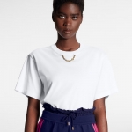 ルイヴィトン 後払い LV チェーンディテール Tシャツ 白 1ABB28