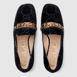 GUCCI シルビィGGウェブベルベット ミッドヒールローファー 525082 9TI10 1071