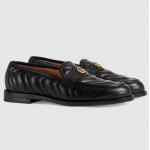 GUCCI ダブルG メンズキルティングモカシン ローファー 673814 BKO60 1000