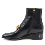 GUCCI レザー ホースビット チェーン ブーツ ショートブーツ 592519 D3V00 1000