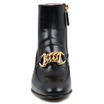 GUCCI レザー ホースビット チェーン ブーツ ショートブーツ 592519 D3V00 1000