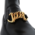 GUCCI レザー ホースビット チェーン ブーツ ショートブーツ 592519 D3V00 1000