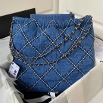 CHANEL代引き デニムチェーン22バックミディアムステッチAS3261