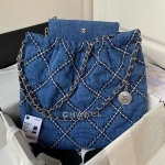CHANEL代引き デニムチェーン22バックミディアムステッチAS3261