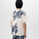 LOUIS VUITTON コットン ピケ Tシャツ 白 ブルー 半袖 トップス 1AFAYG