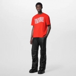 ルイヴィトン ショートスリーブ コットン Tシャツ 赤 1AFAZS