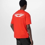 ルイヴィトン ショートスリーブ コットン Tシャツ 赤 1AFAZS