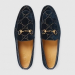 グッチ GUCCI ヨルダーン GGベルベット ローファー ネイビー 430088 9TI90 4286